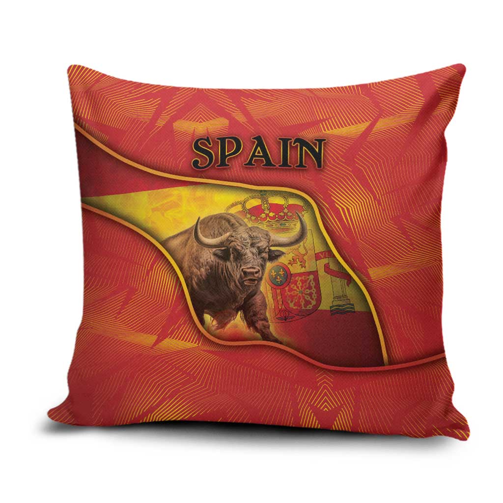 Spain Pillow Cover The Spanish Fighting Bull With Coat Of Arms - Wonder Print Shop