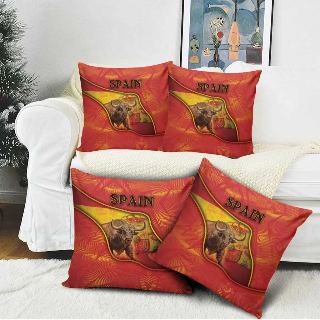Spain Pillow Cover The Spanish Fighting Bull With Coat Of Arms - Wonder Print Shop