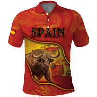 Personalized Spain Polo Shirt The Spanish Fighting Bull With Coat Of Arms - Wonder Print Shop
