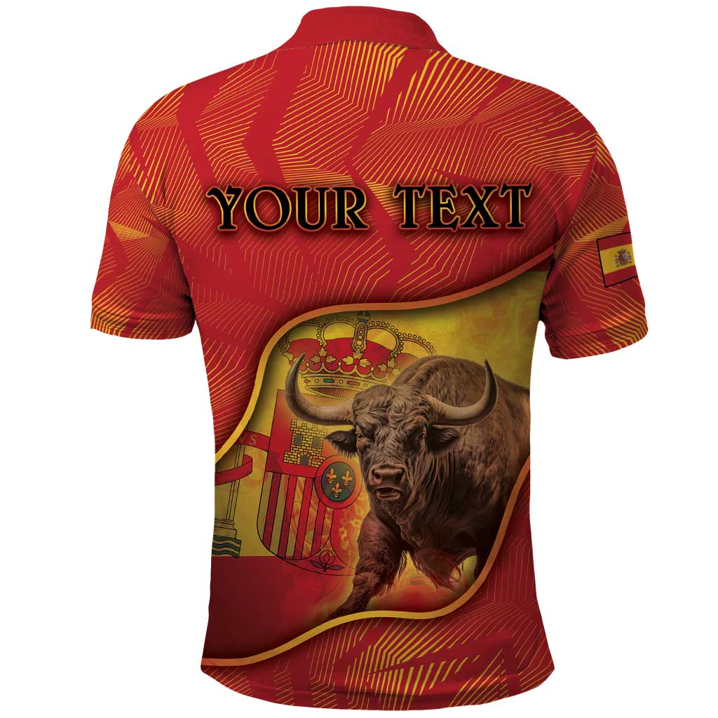 Personalized Spain Polo Shirt The Spanish Fighting Bull With Coat Of Arms - Wonder Print Shop
