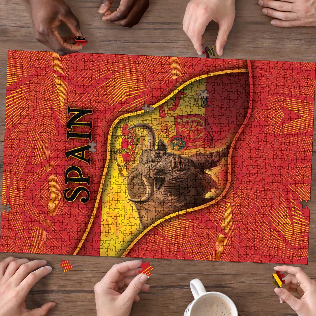 Spain Puzzle The Spanish Fighting Bull With Coat Of Arms - Wonder Print Shop