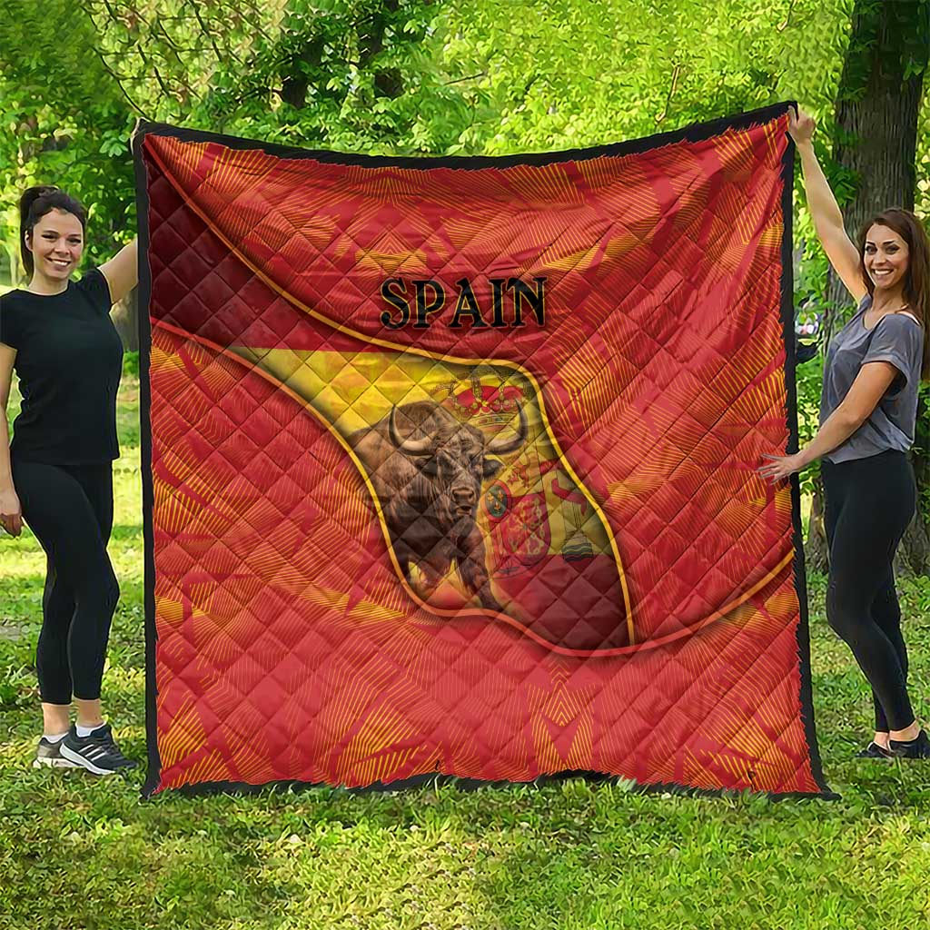 Spain Quilt The Spanish Fighting Bull With Coat Of Arms - Wonder Print Shop