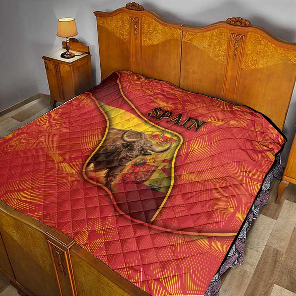 Spain Quilt The Spanish Fighting Bull With Coat Of Arms - Wonder Print Shop