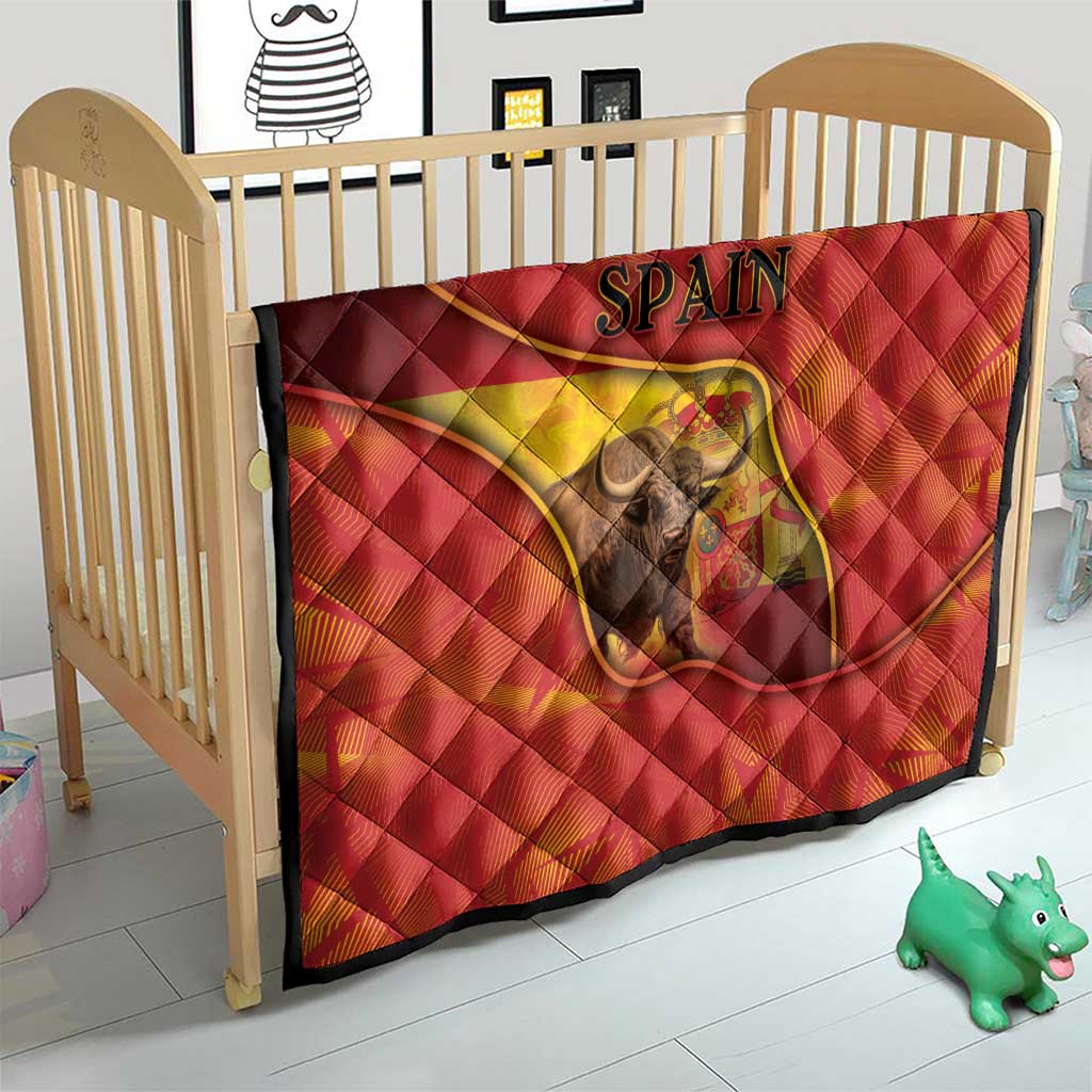 Spain Quilt The Spanish Fighting Bull With Coat Of Arms - Wonder Print Shop
