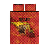 Spain Quilt Bed Set The Spanish Fighting Bull With Coat Of Arms - Wonder Print Shop
