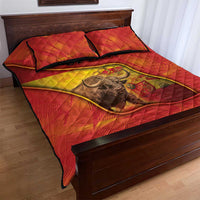 Spain Quilt Bed Set The Spanish Fighting Bull With Coat Of Arms - Wonder Print Shop