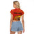 Personalized Spain Raglan Cropped T Shirt The Spanish Fighting Bull With Coat Of Arms - Wonder Print Shop