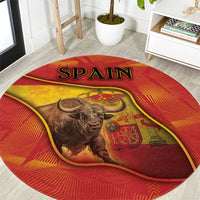 Spain Round Carpet The Spanish Fighting Bull With Coat Of Arms - Wonder Print Shop