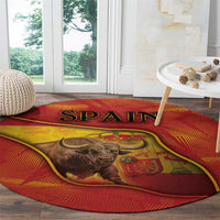 Spain Round Carpet The Spanish Fighting Bull With Coat Of Arms - Wonder Print Shop