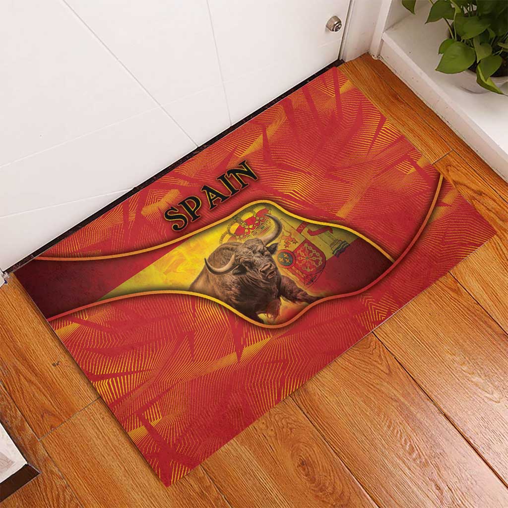 Spain Rubber Doormat The Spanish Fighting Bull With Coat Of Arms - Wonder Print Shop