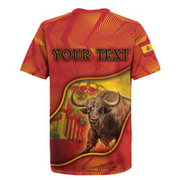 Personalized Spain Rugby Jersey The Spanish Fighting Bull With Coat Of Arms - Wonder Print Shop