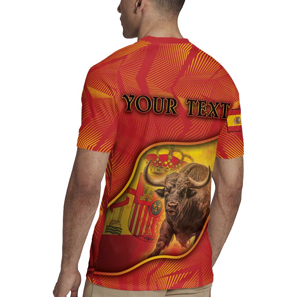 Personalized Spain Rugby Jersey The Spanish Fighting Bull With Coat Of Arms - Wonder Print Shop