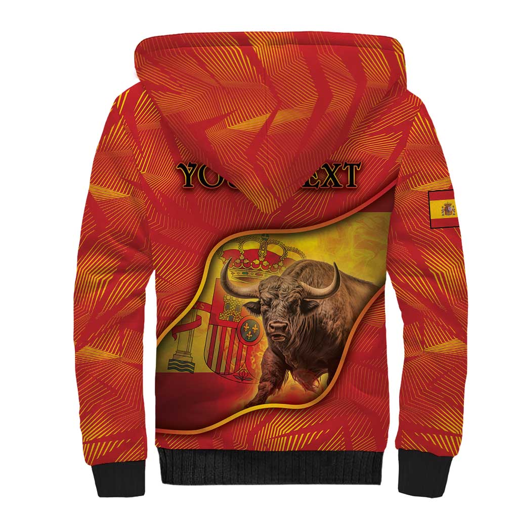 Personalized Spain Sherpa Hoodie The Spanish Fighting Bull With Coat Of Arms - Wonder Print Shop