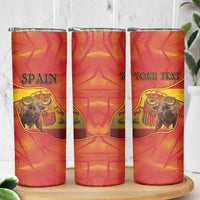 Personalized Spain Skinny Tumbler The Spanish Fighting Bull With Coat Of Arms - Wonder Print Shop