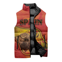 Personalized Spain Sleeveless Puffer Jacket The Spanish Fighting Bull With Coat Of Arms - Wonder Print Shop