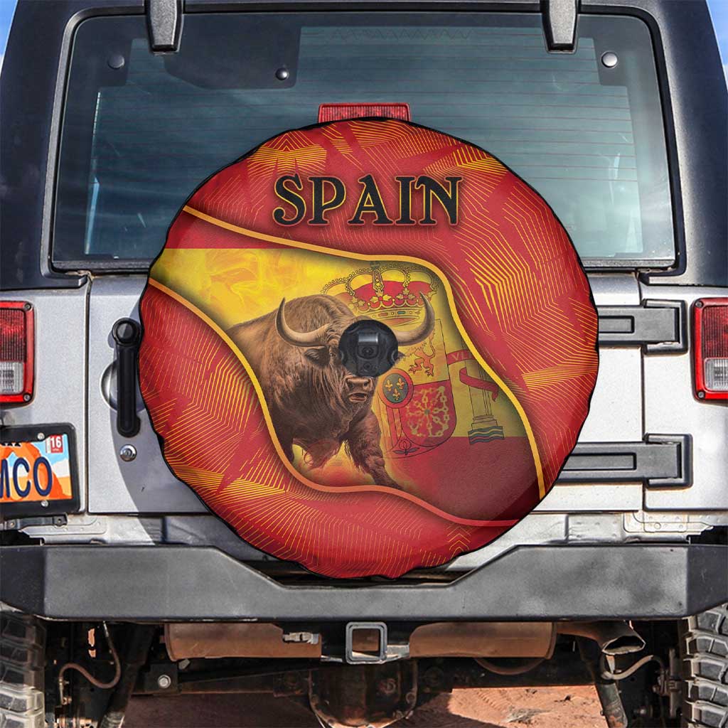 Spain Spare Tire Cover The Spanish Fighting Bull With Coat Of Arms - Wonder Print Shop