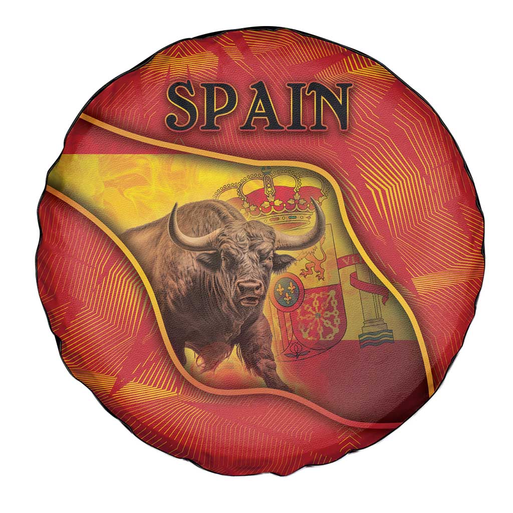 Spain Spare Tire Cover The Spanish Fighting Bull With Coat Of Arms - Wonder Print Shop