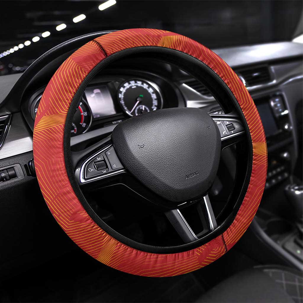 Spain Steering Wheel Cover The Spanish Fighting Bull With Coat Of Arms - Wonder Print Shop