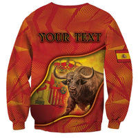 Personalized Spain Sweatshirt The Spanish Fighting Bull With Coat Of Arms - Wonder Print Shop