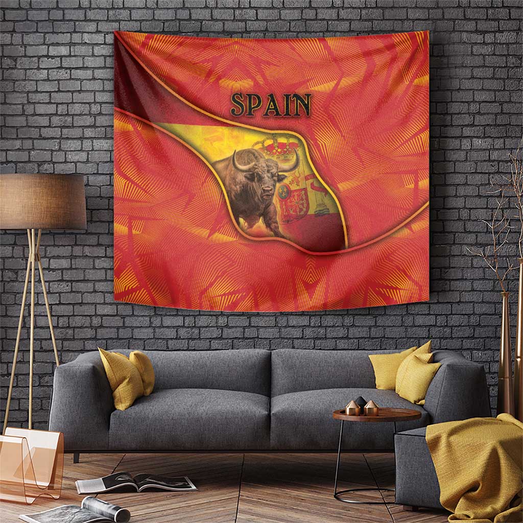 Spain Tapestry The Spanish Fighting Bull With Coat Of Arms - Wonder Print Shop