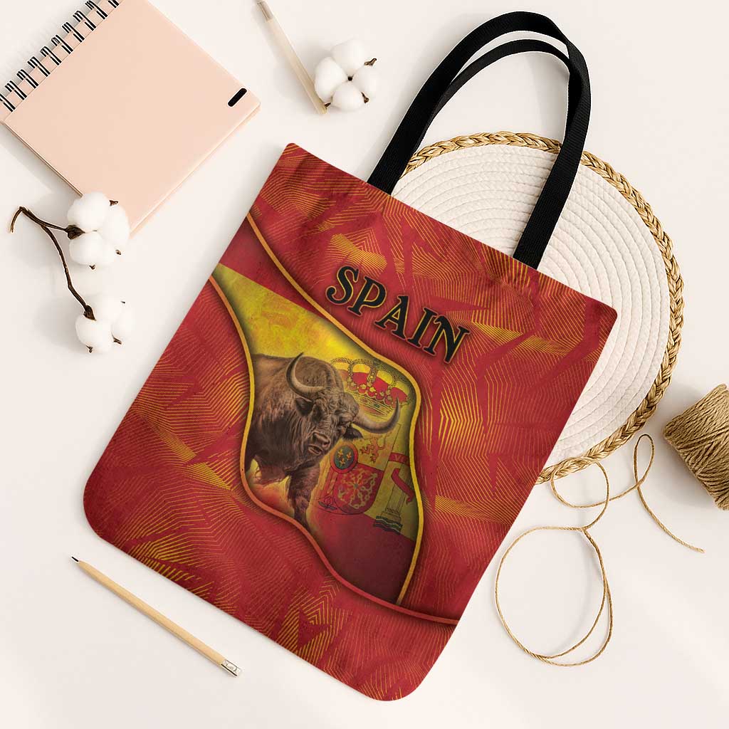 Spain Tote Bag The Spanish Fighting Bull With Coat Of Arms - Wonder Print Shop