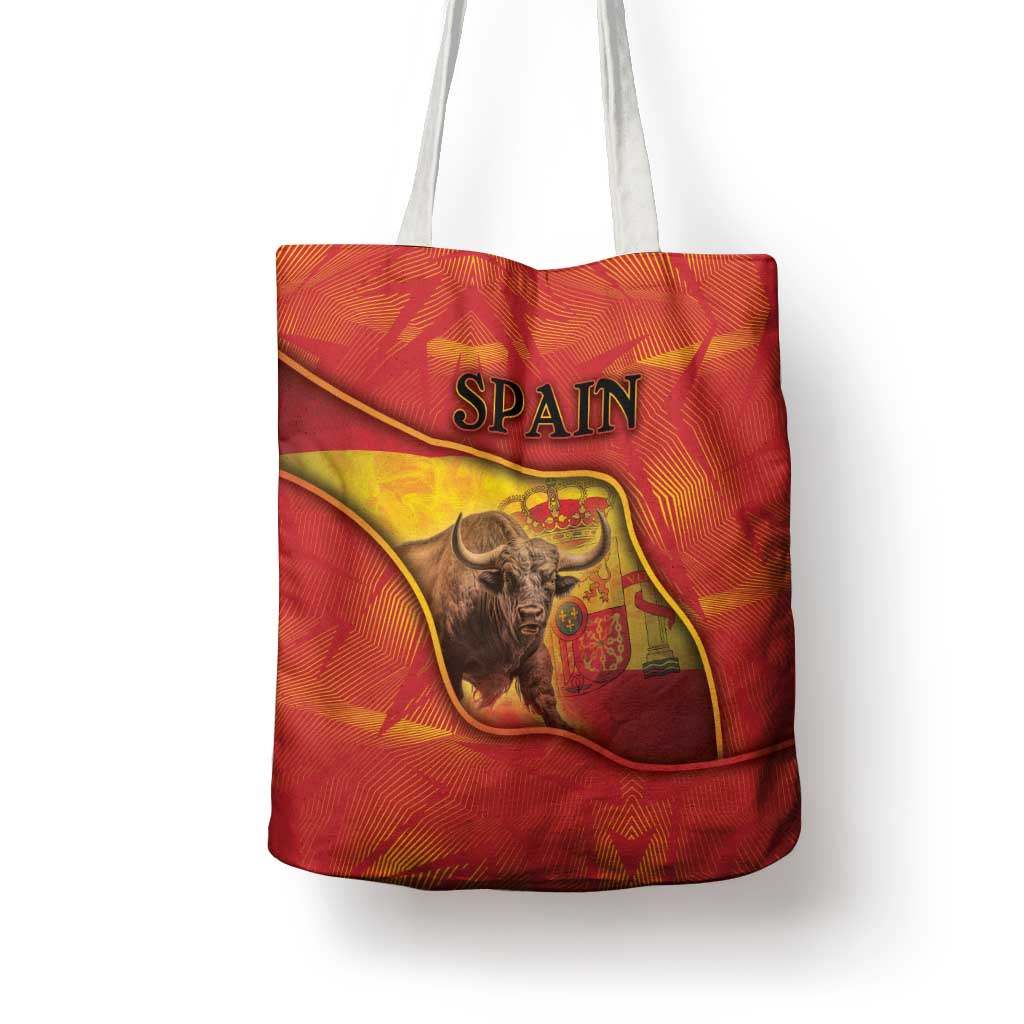 Spain Tote Bag The Spanish Fighting Bull With Coat Of Arms - Wonder Print Shop