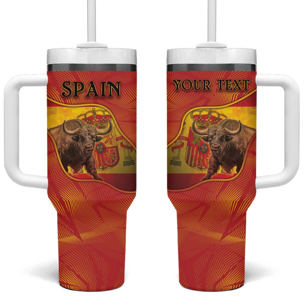 Personalized Spain Tumbler With Handle The Spanish Fighting Bull With Coat Of Arms - Wonder Print Shop