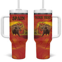 Personalized Spain Tumbler With Handle The Spanish Fighting Bull With Coat Of Arms - Wonder Print Shop