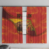Spain Window Curtain The Spanish Fighting Bull With Coat Of Arms - Wonder Print Shop