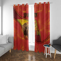 Spain Window Curtain The Spanish Fighting Bull With Coat Of Arms - Wonder Print Shop