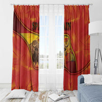 Spain Window Curtain The Spanish Fighting Bull With Coat Of Arms - Wonder Print Shop