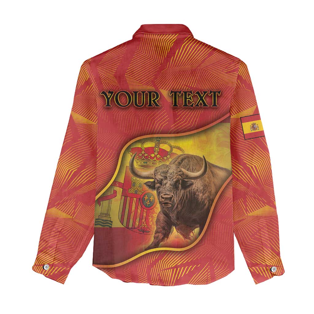 Personalized Spain Women Casual Shirt The Spanish Fighting Bull With Coat Of Arms - Wonder Print Shop