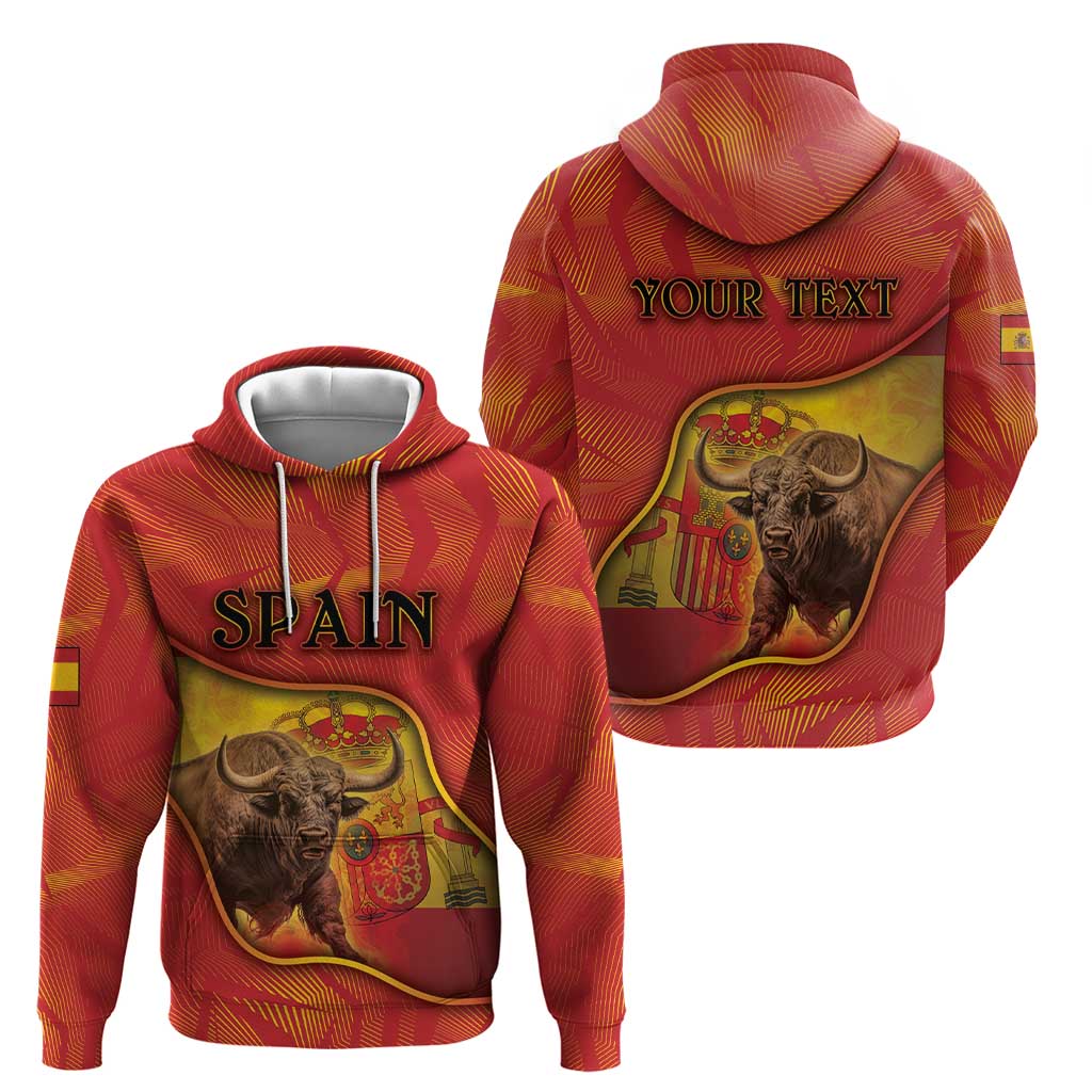 Personalized Spain Zip Hoodie The Spanish Fighting Bull With Coat Of Arms - Wonder Print Shop