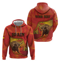 Personalized Spain Zip Hoodie The Spanish Fighting Bull With Coat Of Arms - Wonder Print Shop