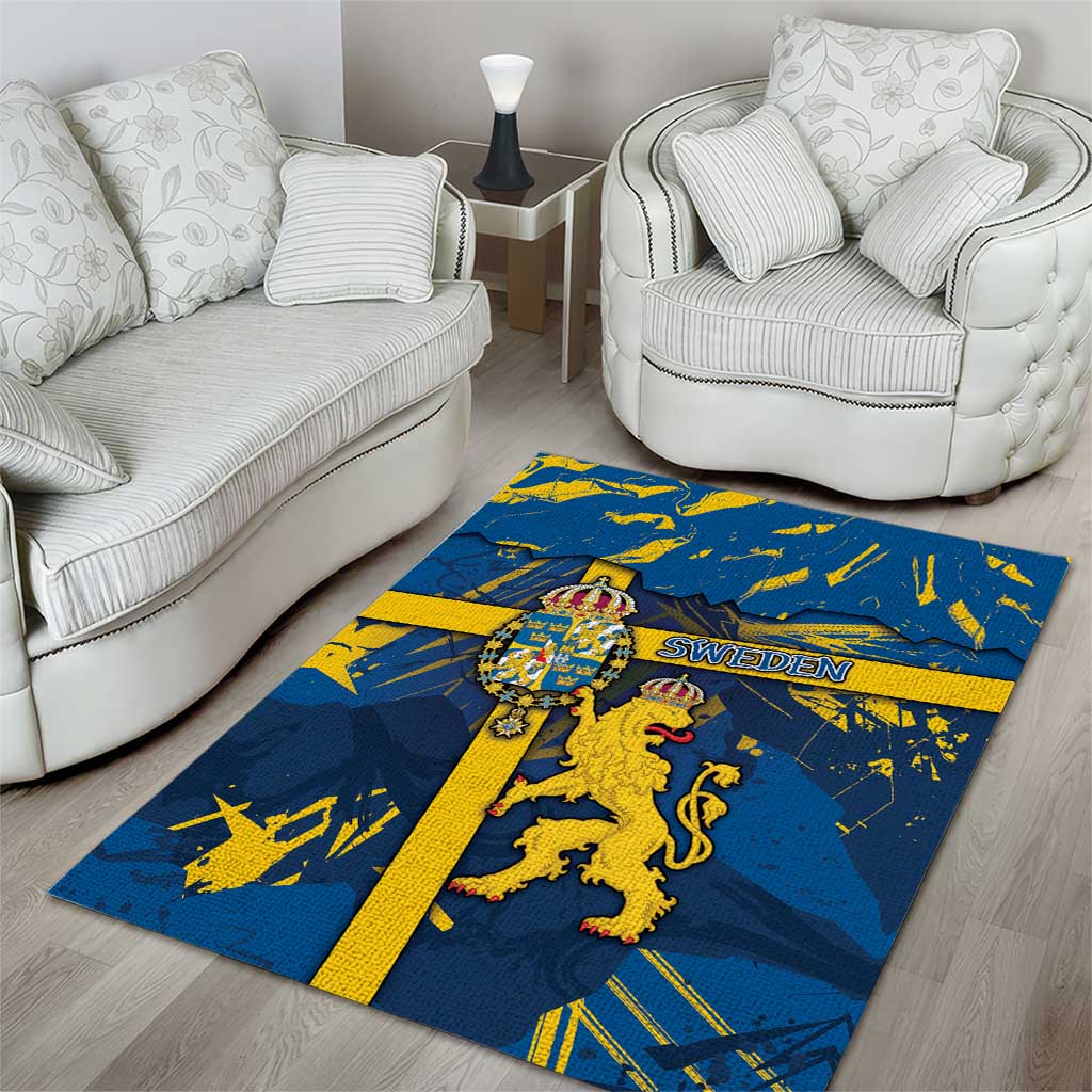 Sweden Area Rug Coat Of Arms Unique Style - Wonder Print Shop