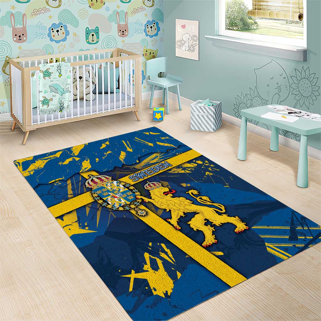 Sweden Area Rug Coat Of Arms Unique Style - Wonder Print Shop