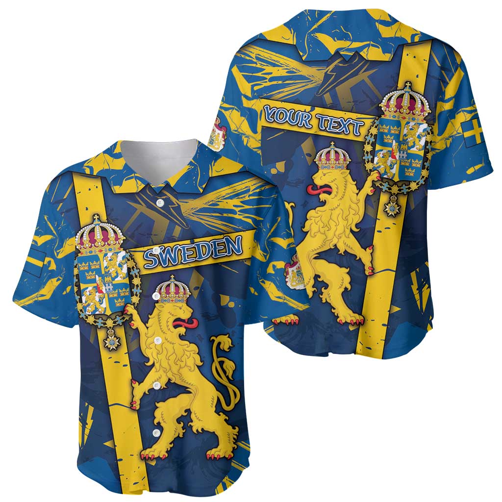 Personalized Sweden Baseball Jersey Coat Of Arms Unique Style - Wonder Print Shop