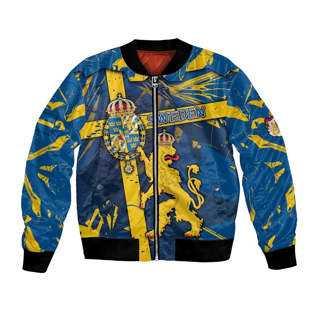 Personalized Sweden Bomber Jacket Coat Of Arms Unique Style - Wonder Print Shop