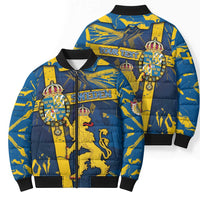 Personalized Sweden Bomber Puffer Jacket Coat Of Arms Unique Style - Wonder Print Shop