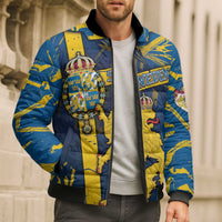 Personalized Sweden Bomber Puffer Jacket Coat Of Arms Unique Style - Wonder Print Shop