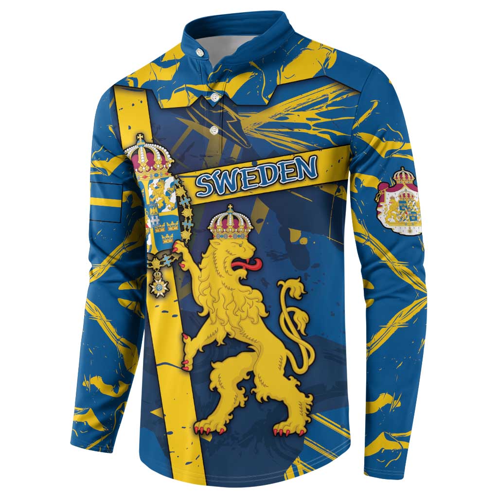 Personalized Sweden Button Sweatshirt Coat Of Arms Unique Style - Wonder Print Shop