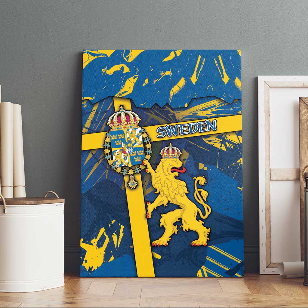 Sweden Canvas Wall Art Coat Of Arms Unique Style - Wonder Print Shop
