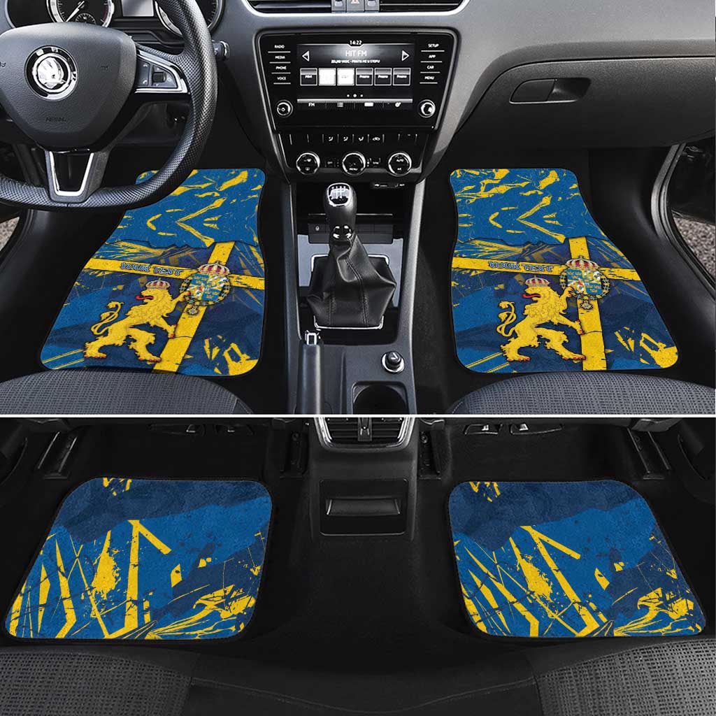 Sweden Car Mats Coat Of Arms Unique Style - Wonder Print Shop