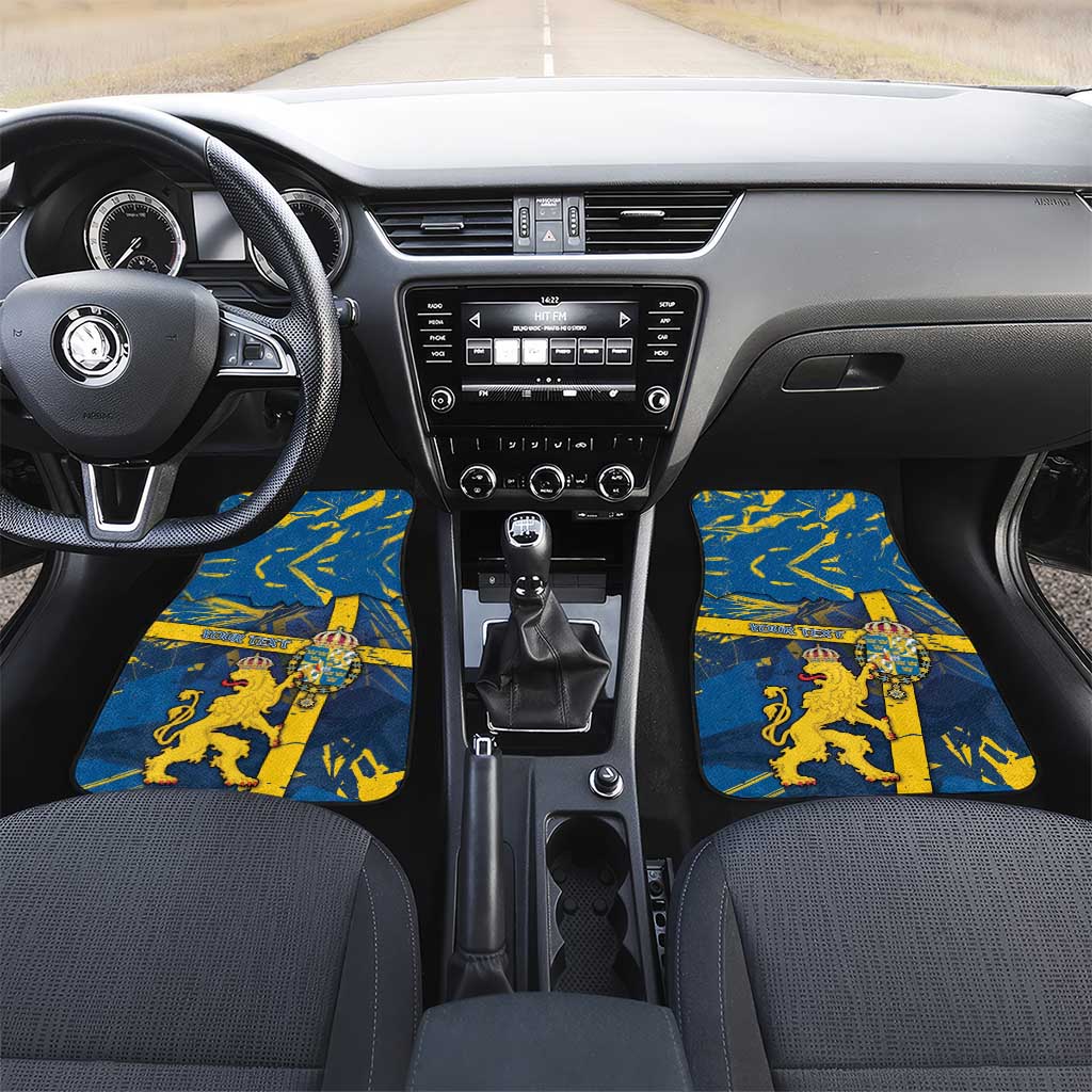 Sweden Car Mats Coat Of Arms Unique Style - Wonder Print Shop