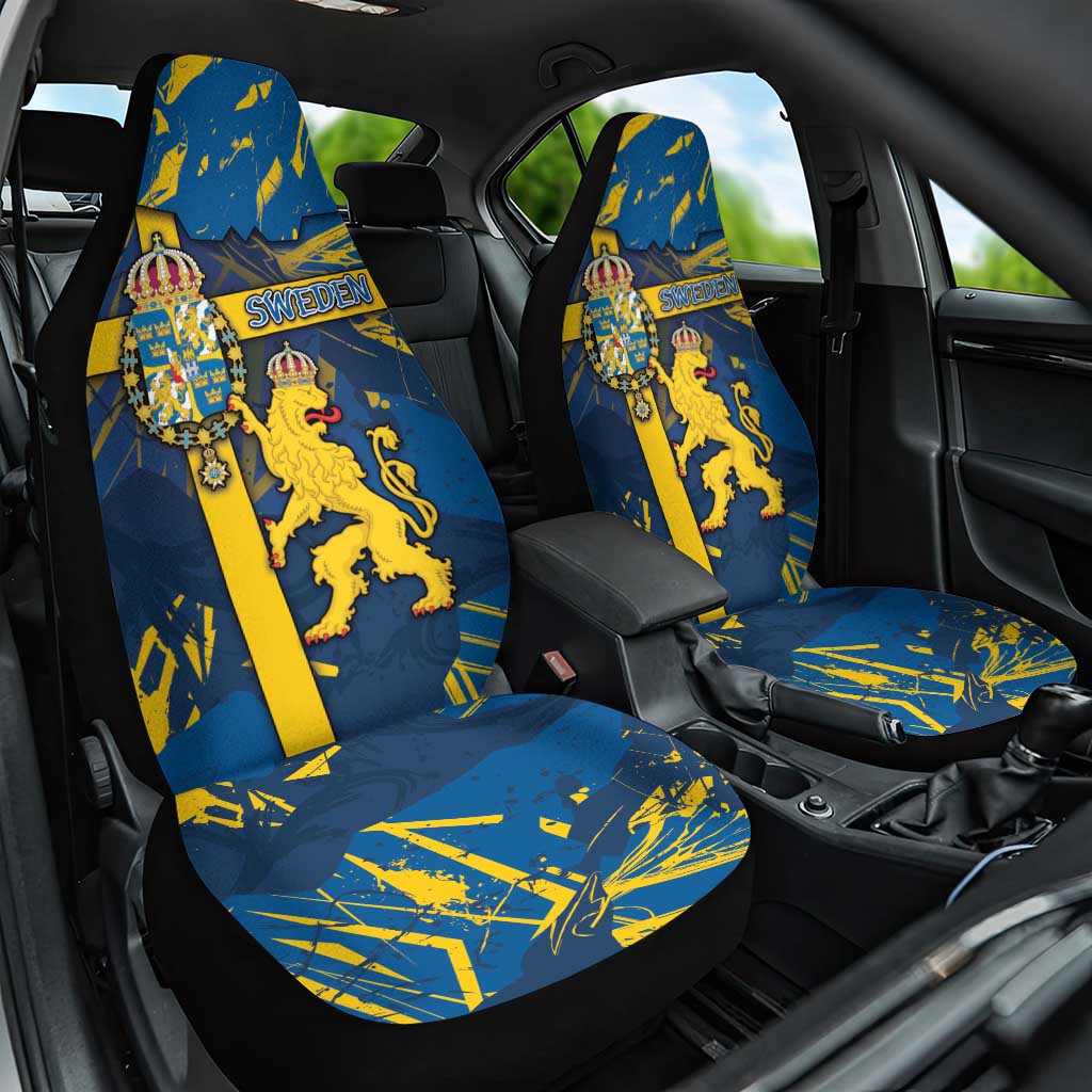 Sweden Car Seat Cover Coat Of Arms Unique Style - Wonder Print Shop