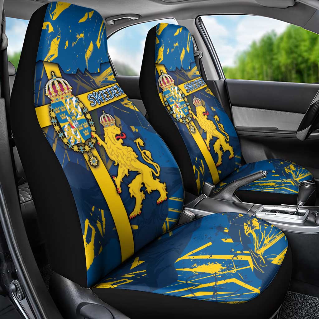 Sweden Car Seat Cover Coat Of Arms Unique Style - Wonder Print Shop
