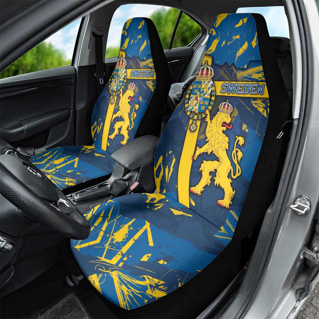 Sweden Car Seat Cover Coat Of Arms Unique Style - Wonder Print Shop