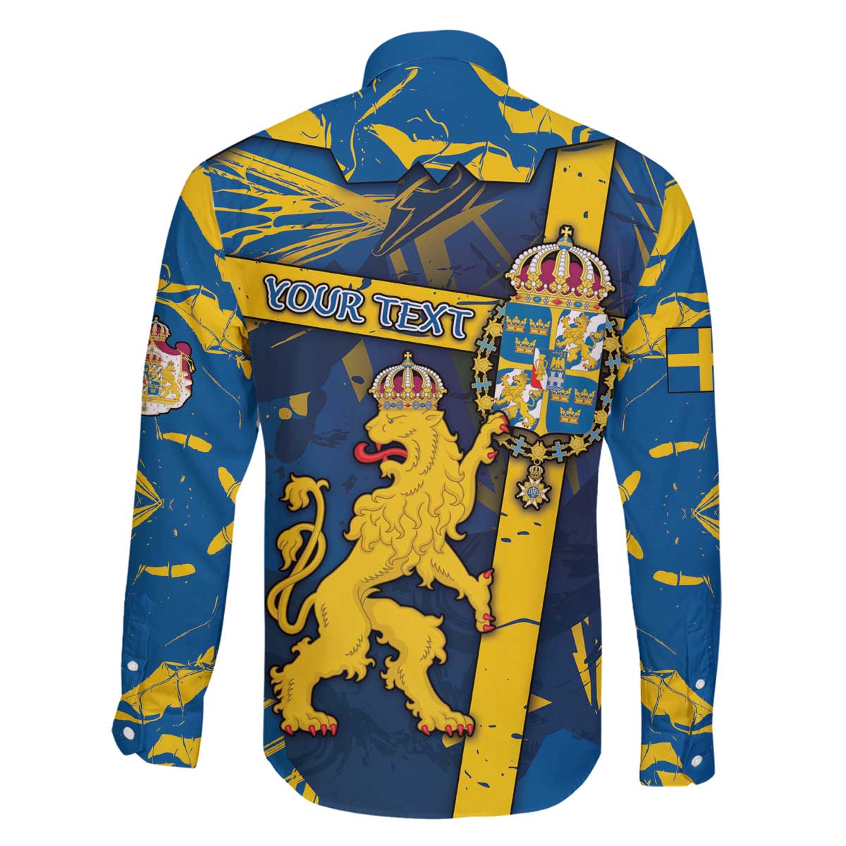 Personalized Sweden Family Matching Off The Shoulder Long Sleeve Dress and Hawaiian Shirt Coat Of Arms Unique Style - Wonder Print Shop