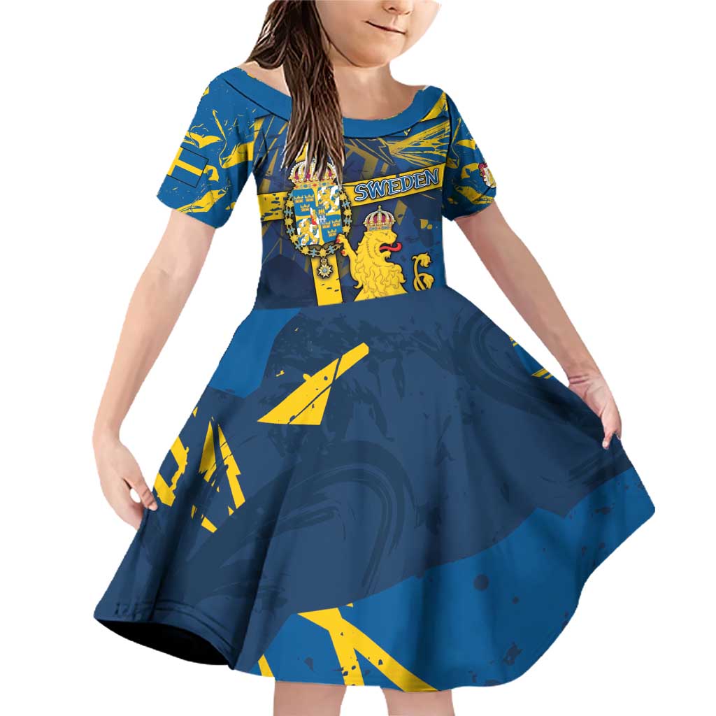 Personalized Sweden Family Matching Off Shoulder Short Dress and Hawaiian Shirt Coat Of Arms Unique Style - Wonder Print Shop