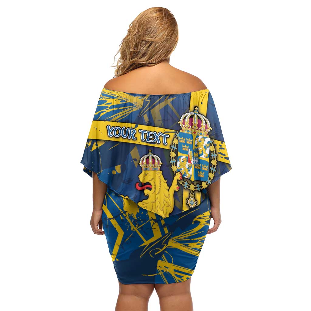 Personalized Sweden Family Matching Off Shoulder Short Dress and Hawaiian Shirt Coat Of Arms Unique Style - Wonder Print Shop